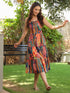 Multi coloured Printed Fit & Flare Ethnic Dress